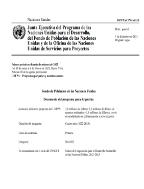 Se lee la priemra página del documento primer Programa de País de Argentina