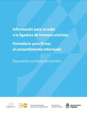 Información para acceder a la ligadura de trompas uterinas. Formulario para firmar el consentimiento informado